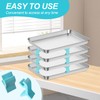 8PCS Baking Sheet Stackers,Space-Saving Tray Stackers, Reusable Trays Stacking Holder,Multi-purpose