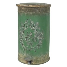 Zokyntrix Retro Outdoor Trash Can with Lid 17L/4.5 Gallon Waste Container with Pedal Garbage Poop Bin Kitchen Waste Bins Touchless Bathroom Garbage Can Room Park Garden Decor