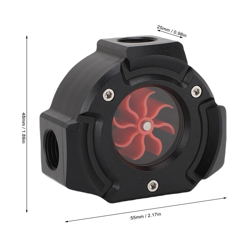 Generic Water Cooling Flow Meter Indicator, G1/4 Threaded 8 Impeller