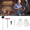QWORK® 4-Piece Tyre Valve Recovery Tool Set with Rubber Valves