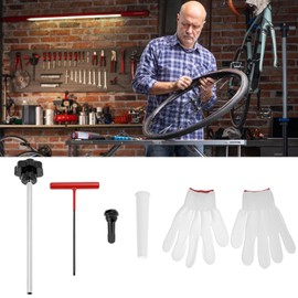 QWORK® 4-Piece Tyre Valve Recovery Tool Set with Rubber Valves TR413 - Efficient Valve Repair without Disassembly