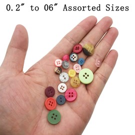 1000 Pcs Resin Buttons, 2 and 4 Holes Assorted Sizes Round Craft Buttons for Crafts Sewing, Mixed Color