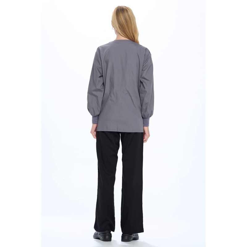Natural Uniforms Warm Up Scrub Jacket-Charcoal-Medium