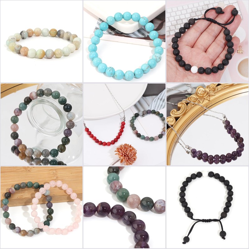 Natural Stone Beads Phoenix Stone 8 mm Polished Round Smooth