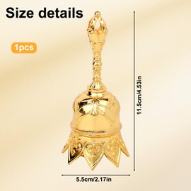 Gosknor Copper Alloy Hand Bell, Super Loud Gold Calling Handbell Small Lotus Call Bell for Seniors Elderly Bedside Dinner Service Meditation Church Wedding Celebration Gift