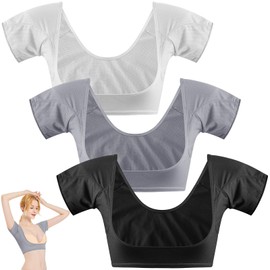 Zhanmai 3 Pcs Underarm Sweat Vest Armpit Sweat Proof Pads for Under Armpits Underarm Proof Pads for Women(Small, Black, White, Dark Gray)