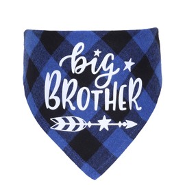Plaid Dog Bandana Scarf,Big Sister Brother Dog Bandana Buffalo Plaid Triangle Dog Scarf Reversible Plaid Triangle for Small Medium Dogs Pets (blue)