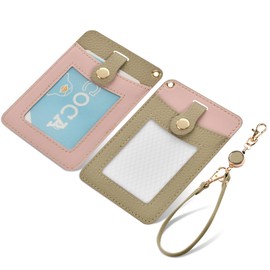 Commuter Passcase, IC Card, Pass Case, Genuine Leather, Women's, Double-sided, ID Card Holder, 2 Pieces, Cute, Fashionable, Business Card Holder, Snap Type, For Work or School Commutes, Convenient
