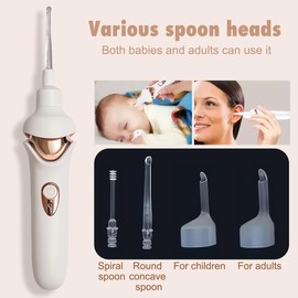 DSXVJHD DSXVJHD Ear Wax Removal Kit, Automatic Ear Wax Cleaner with LED Light, Electric Vacuum Earwax Remover, Cordless Ear Wax Remover Cleaning Tool, Painless Ear Scoop for Kids, Adults