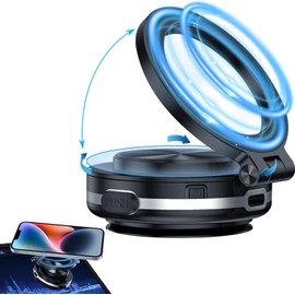 Necomi 360° Stretchable Electric Vacuum Magnetic Suction Phone Mount, Hands Free Magnetic Car Phone Holder, Double-Sided Phone Holder Compatible with Car Dashboard Installation