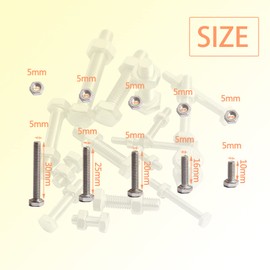 huruirui M5 Nuts and Bolts-304 Stainless Steel Screws and Nuts Set - Rustproof, Full Assortment of Hex Bolts Set for Durable and Perfect for Indoor and Outdoor Use 150PCS