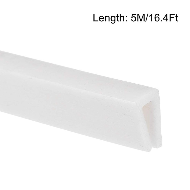 uxcell Edge Trim U Seal Extrusion, Silicone White U Channel