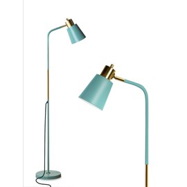 LALISU Floor Lamp, Industrial Floor Lamps for Living Rooms Rustic Farmhouse Reading Standing Floor Lamp Adjustable Metal Heads Indoor Task Lighting for Living Room Bedroom Office Home Décor (Green)