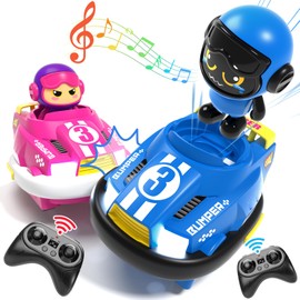 bessome Remote Control Bumper Car Toy Set of 2 Players|Toddlers Mini RC Car Toys with Light & Sound & 360°Rotating|Christmas Birthday Gifts for 2 3 4 5 Year Old Boys Girls Kids Ideas
