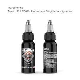 HAWINK Black Tattoo Ink Professional Pure Black Tattoo Supply 1oz (30ml) for Lining and Shading TI203-30-001
