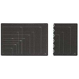 Nakabayashi CTMO-A3W-D Folding Cutting Mat, Double-Sided Clay Plate, A3/Black