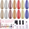 noirwhite Chrome Gel Nail Polish, 7 Colors 10ml Mirror Gel