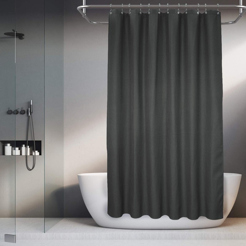 Barossa Design Waffle Weave Shower Curtain Hotel Luxury Spa, 230