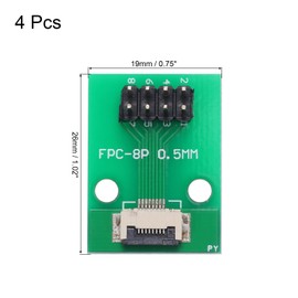 QUARKZMAN 4pcs FFC FPC Connector Board 8 Pin 0.5mm Female to 2.54mm Double Row Pin Header Adapter PCB Converter Board for LCD TV Digital Camera Laptop