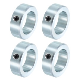 uxcell 4pcs Set Screw Collars 1-11/16" Bore Zinc Plated Steel Shaft Collars, 2-1/2" OD, 13/16" Width Axle Collar Clamp for Linear Rod Shaft Guide