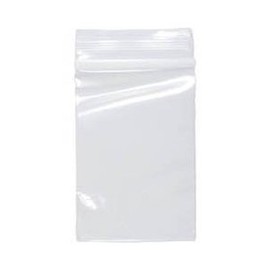 Dazzling Displays 100-Pack 2 Mil Transparent Small Plastic Clear Resealable Poly Bags (3 x 5 Inch) with Writable White Block - Ideal for tiny items like beads, jewelry, and other small parts.