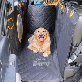 ITNAST XL Dog Seat Cover for Truck, Waterproof Dog Floor Hammock for Crew Cab Trucks with Mesh Window, Heavy Duty Scratch-Proof Back Seat Cover Protector for F150
