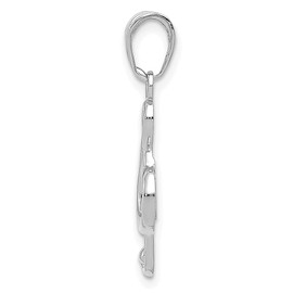 IceCarats 14K Solid White Gold Treble Clef Music Note Necklace Chain Pendant Charm 25mm x 8.13mm Only