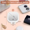 FASCINATE Compact Travel Makeup Mirror with Lights and Magnification, 3.5