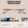 Rimless Bifocal Reading Glasses for Women Frameless Blue Light Blocking