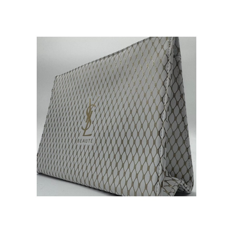 Yeves Saint Laurent Women Pouch White & Gold New 2024