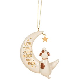The Bridge Collection Love You to The Moon and Back Moon and Dog Ornament - Pet Dog Christmas Tree Ornaments - Love Ornament - Gifts for Dog Owners