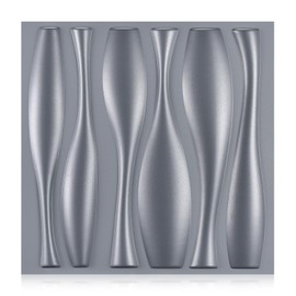 Heikki 30 Pack 3D Wall Panel PVC Flower Textured Wall Panels for Living Room Bedroom Hotel Office, 11.8"x11.8", Double-Sided Tape, Gray (SP)