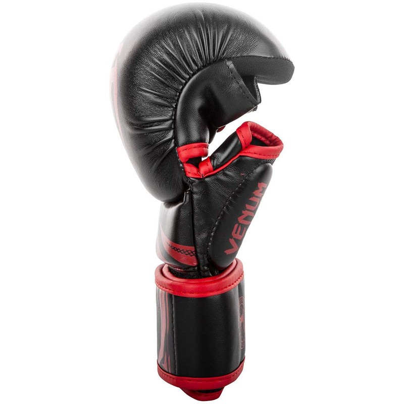 Venum Unisex PU Sparring Gloves, Black/Red, S