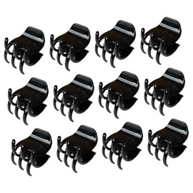Healeved Hair Claws Minimalist Clips 12pcs Black Plastic Hair Clamps for Easy Styling Small Hair Clips