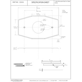 Westbrass One-Hole Remodel Plate for Mixet, Polished Brass, D503-03