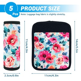 LELE LIFE 5PCS Luggage Handle Wrap, Unique Luggage Tags for Suitcases, Comfortable Luggage Identifiers for Suitcases Luggage Markers Covers Bag Travel Accessories (Style A)