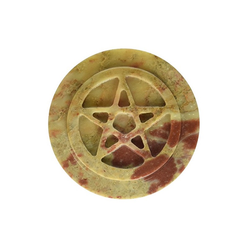 Soapstone Pentacle Altar Tile