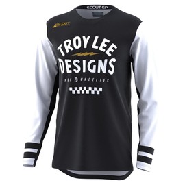 Troy Lee Designs Offroad Motocross Dirt Bike ATV Motorcycle Powersports Racing Jersey Shirt for Men, Scout GP (Ride On Black/White, MD)