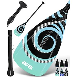 BPS Carbon and Fiberglass Shaft Paddles Koru and Classic Padddles 2-Piece (Fiberglass Shaft - Koru Ocean, 2-Piece SUP Paddle)