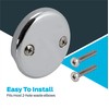 EZ-FLO 2-Hole Bathtub Overflow Face Plate with Screws, Chrome Finish,