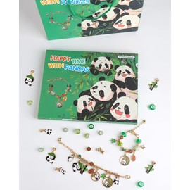 GONEOP Bracelet Making Kit, A Cute Panda Charm Gift for Girls, Arts and Crafts Toys for Ages 6-8, 8-12 with Jewelry Making Kit