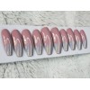 nailed by Rachel Nude nails holographic bling tips long coffin press on mauve silver nails holo