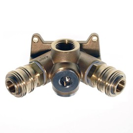 EVM 15-2 Compressed Air Distributor Coupling 2-Way +2 G 1/2 Inch End Distribution Box Brass