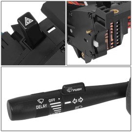 Auto Dynasty Factory Style Multi-Function Combination Switch Assembly Compatible with Dodge B/Ram 1500 2500 3500 Van 2001-2006, Driver Left Side, Black