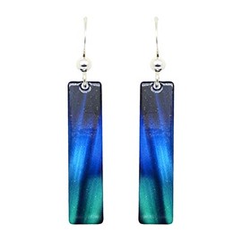 Aurora Slender Rectangle Earrings with sterling silver ear wires made in the USA by d'ears