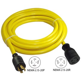 Conntek 20581-025 25-Feet 3Phase 20A 250V L15-20 SJTW 12/4 Locking Extension Cord