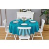 FOLINS&HOME 2 Pack Teal Round Tablecloth - 60 Inch Waterproof