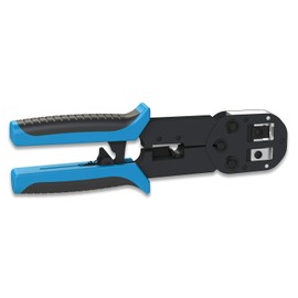 LINKUP - Cat6 Easy Crimp and Trim Hand Tool Crimper for Easy Pass Thru Plugs | RJ45, RJ12 & RJ11 Ethernet LAN Internet Patch Cord Crimping and Trimming Tool