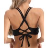 Vogueric Womens Twist Front V Neck Bikini Top Push Up