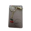 Keyrings, Handmade Keychains, Zipper Chains, Keyrings (Cherry - Gold)